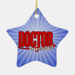 LOGO BIG RED DOCTOR Endocrinologist Ceramic Tree Decoration