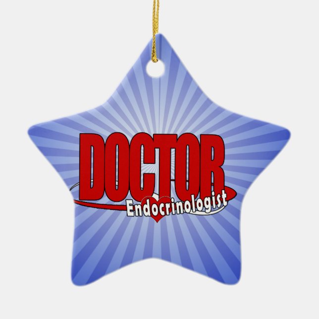 LOGO BIG RED DOCTOR Endocrinologist Ceramic Tree Decoration (Front)