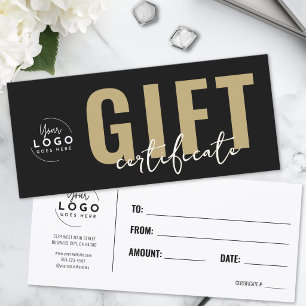 Logo Black And Gold Business Gift Certificate