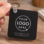Logo Black | Business Promotional Minimalist Key Ring<br><div class="desc">A simple custom black business template in a modern minimalist style which can be easily updated with your company logo and text. If you need any help personalising this product,  please contact me using the message button below and I'll be happy to help.</div>