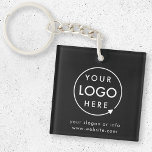 Logo Black | Business Promotional Minimalist Key Ring<br><div class="desc">A simple custom black business template in a modern minimalist style which can be easily updated with your company logo and text. If you need any help personalising this product,  please contact me using the message button below and I'll be happy to help.</div>