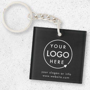 Logo Black Business Promotional Minimalist Key Ring