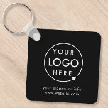 Logo Black | Business Promotional Minimalist Key Ring<br><div class="desc">A simple custom black business template in a modern minimalist style which can be easily updated with your company logo and text. If you need any help personalising this product,  please contact me using the message button below and I'll be happy to help.</div>
