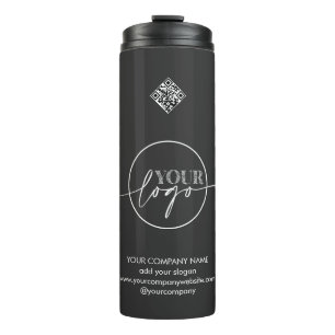 Logo Black Business QR CODE Corporate Marketing Thermal Tumbler