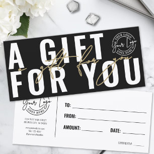 Logo Black Gold Business Gift Certificate