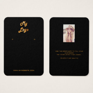 Logo black gold earring jewellery photo display ca