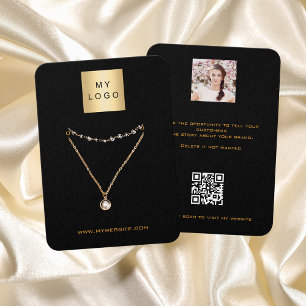 Logo black gold earring jewellery photo QR display