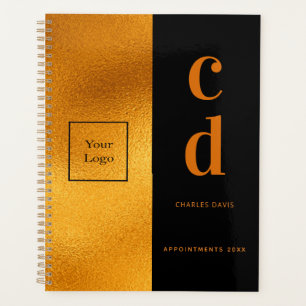 Logo black gold monogram business modern 2025 planner