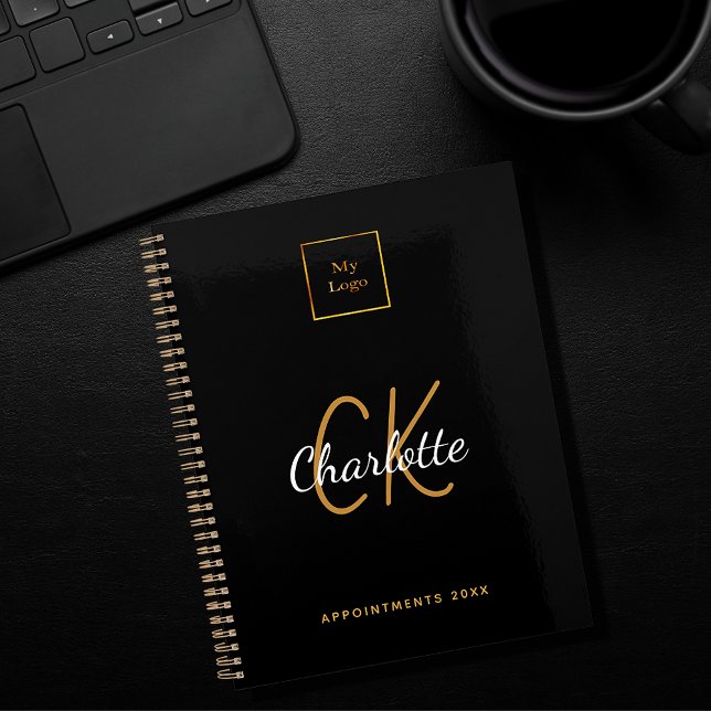 Logo black gold monogram modern 2023 business planner (Creator Uploaded)