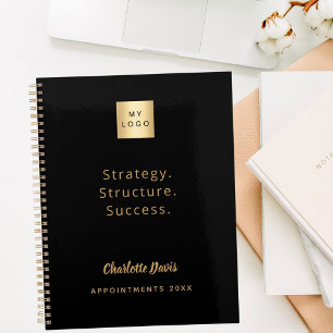 Logo black gold motivational quote business 2027 planner