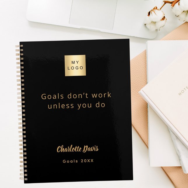 Logo black gold motivational quote business planner (Creator Uploaded)