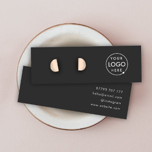 Logo Black Stud Earring Jewellery Display Card
