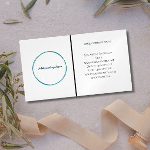 Logo Black White Minimalist Professional Magnetic Business Card