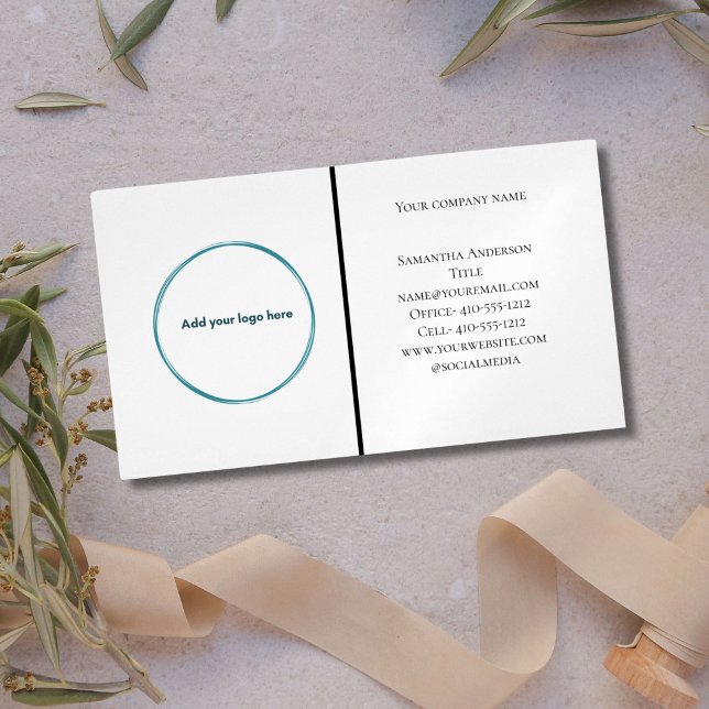 Logo Black White Minimalist Professional Magnetic Business Card (Logo Business Card Minimalist Black White, Business Card Magnet with Logo)