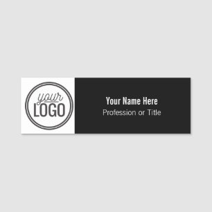 Logo Black & White Simple Professional Name Tag