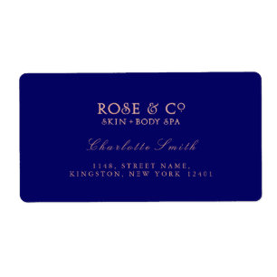 Logo Blue Pink Rose Gold Return Address Labels