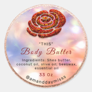 Logo Body Oil Balm Cosmetics Packaging Wellness Classic Round Sticker