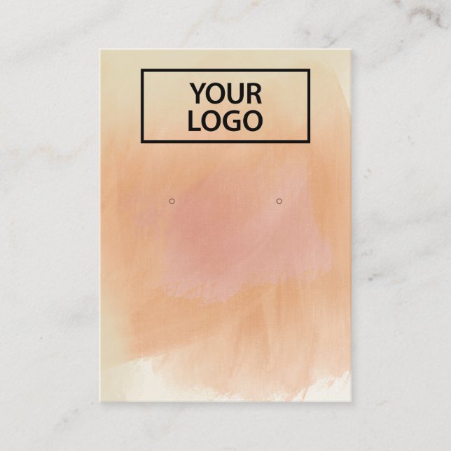 Logo Boho Terracotta  Watercolor Earring Display  Business Card (Front)