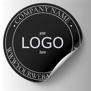 LOGO Bold Minimal Black and White Classic Round Sticker