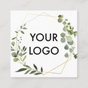 Logo Botanical Greenery Eucalyptus Square Business Card