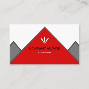 Logo Branded Red & White Business Card