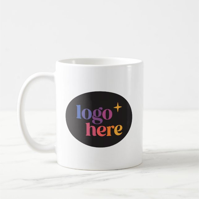 Logo Branded White Business Mug (Left)