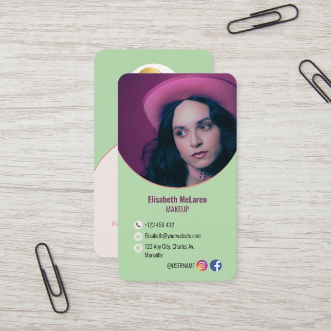 Logo Branding Modern Makeup Artist Business Cards  (Front/Back In Situ)