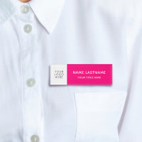 Logo Bright Pink White Modern Minimal Magnet Title