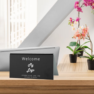 Logo business black white open closed desk 