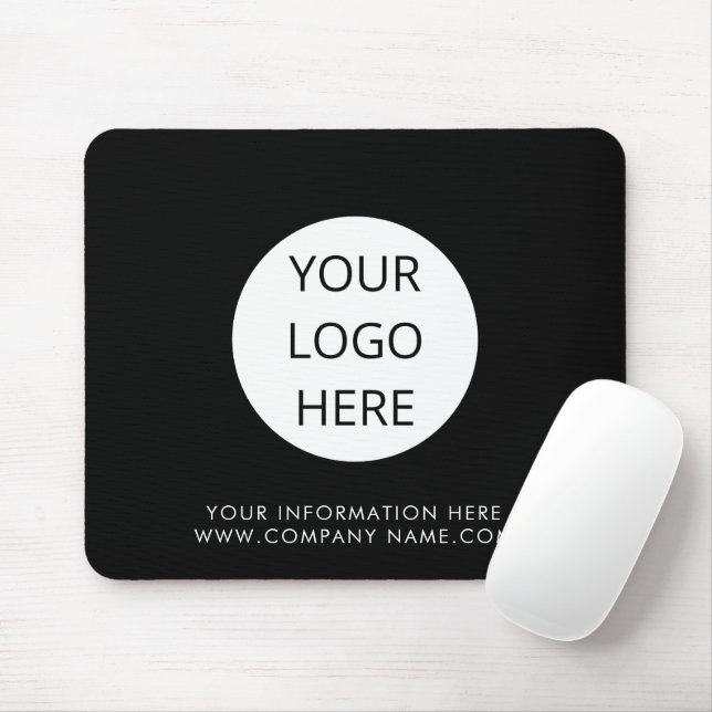 Logo Business Brand Black Company Mouse Mat (With Mouse)