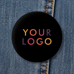 Logo Business Branding Black 6 Cm Round Badge