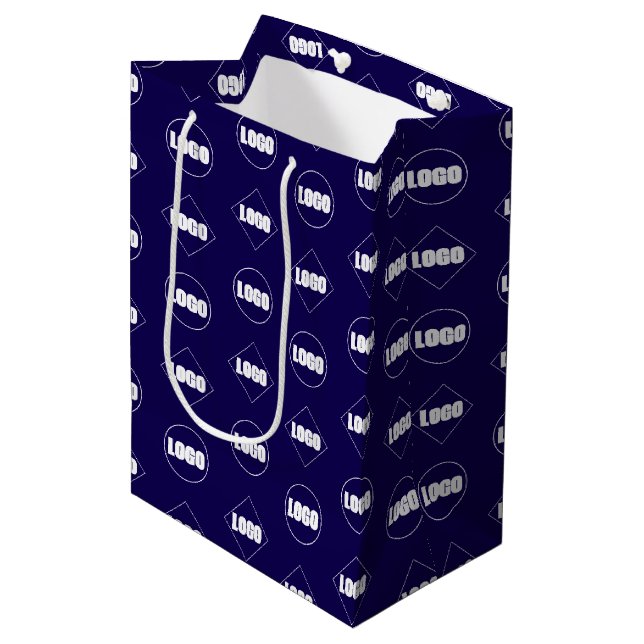 Logo | Business Branding Professional Promotional Medium Gift Bag (Front Angled)