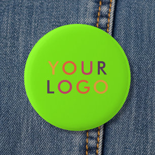 Logo Business Branding Template Vibrant Green 6 Cm Round Badge