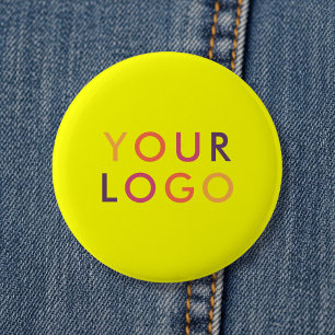 Logo Business Branding Vibrant Yellow 6 Cm Round Badge