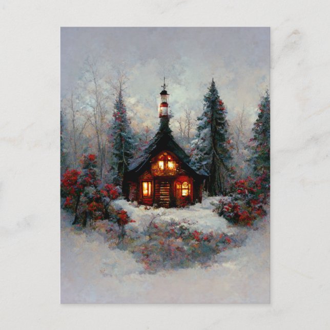 Logo Business Christmas Cottage 2 Postcard (Front)
