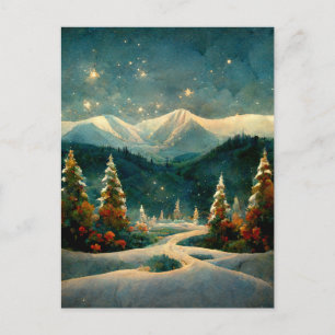 Logo Business Christmas Landscape Postcard