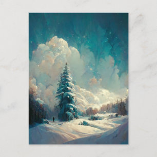 Logo Business Christmas Tree Landscape Postcard