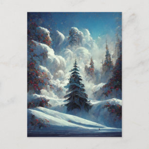 Logo Business Christmas Tree Landscape Postcard