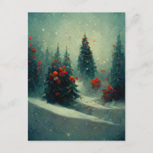 Logo Business Christmas Trees Landscape Postcard