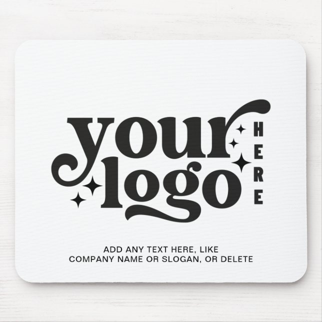 Logo Business Company Branded White Promotional Mouse Mat (Front)