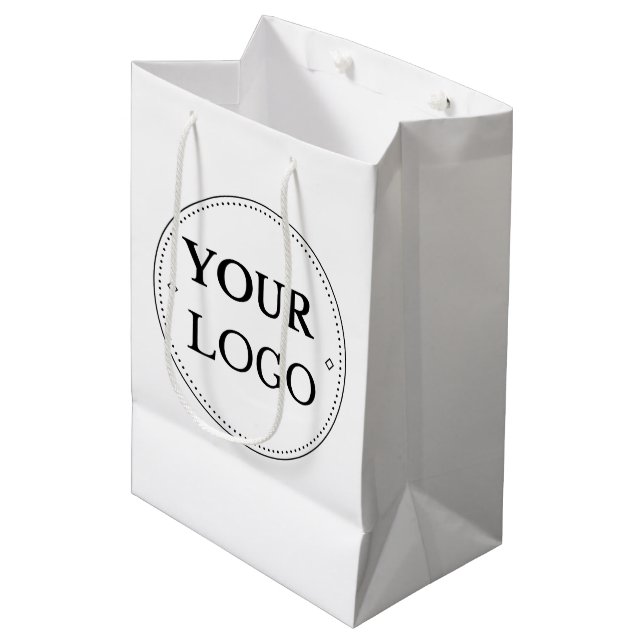 Logo Business Company Corporate Branded Medium Gift Bag (Front Angled)
