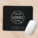 Logo | Business Corporate Company Branded Black Mouse Mat<br><div class="desc">A simple custom black business template in a modern minimalist style which can be easily updated with your company logo and text. If you need any help personalizing this product,  please contact me using the message button below and I'll be happy to help</div>