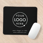 Logo | Business Corporate Company Branded Black Mouse Mat<br><div class="desc">A simple custom black business template in a modern minimalist style which can be easily updated with your company logo and text. If you need any help personalizing this product,  please contact me using the message button below and I'll be happy to help</div>