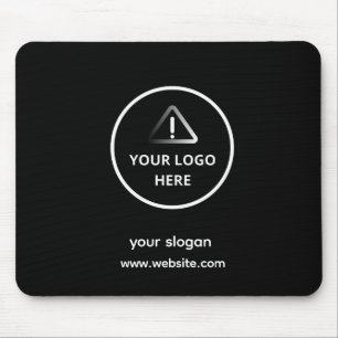 Logo Business Corporate Company Branded Black Mouse Mat