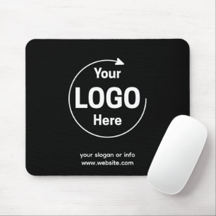 Logo Business Corporate Company Branded Black Mouse Mat