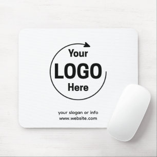 Logo Business Corporate Company Branded White Mouse Mat