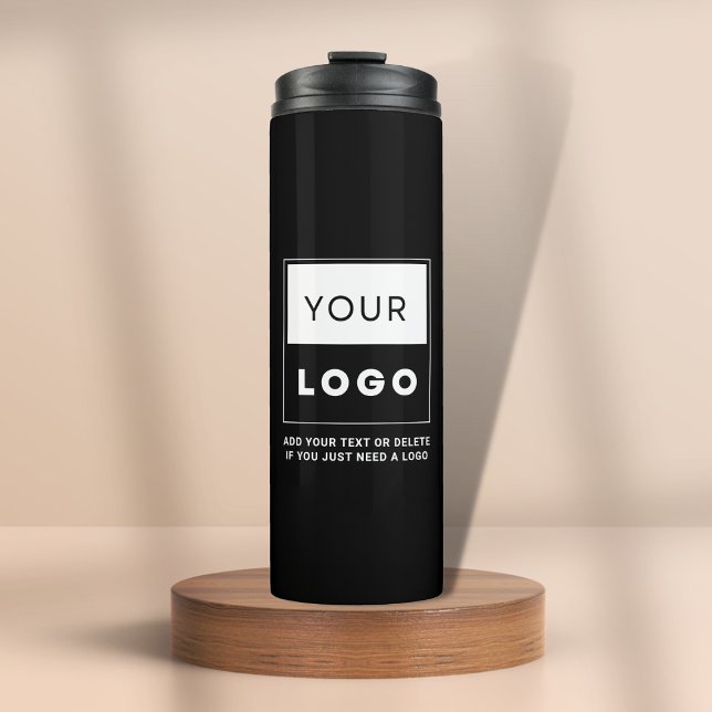 Logo Business Corporate Company Minimalist Black Thermal Tumbler (Creator Uploaded)