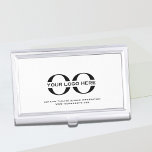 Logo Business Corporate Company Minimalist White Business Card Holder<br><div class="desc">A simple custom white business template in a modern minimalist style that can easily be updated with your company logo and text. Designed with a horizontal logo banner image (2560 x 1440 px), you can customize by changing the text and image using the fields provided, or use the "message" button...</div>