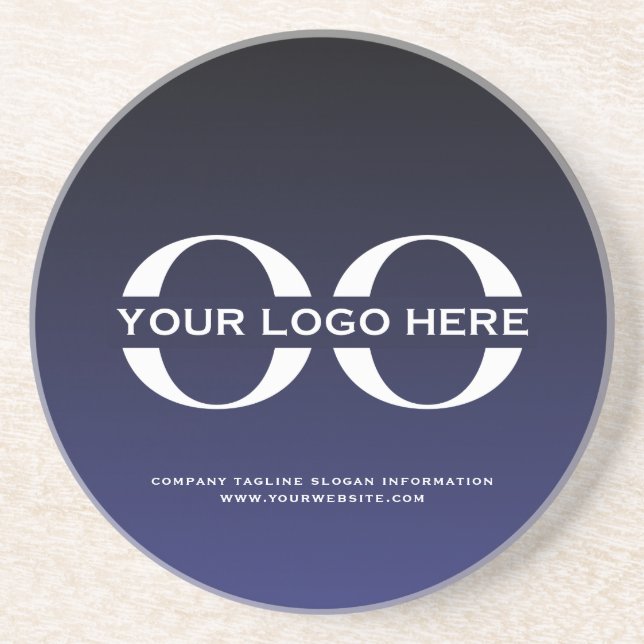 Logo Business Corporate Company Navy Blue Coaster (Front)