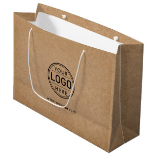 Logo Business Corporate Rustic Kraft Company Large Gift Bag